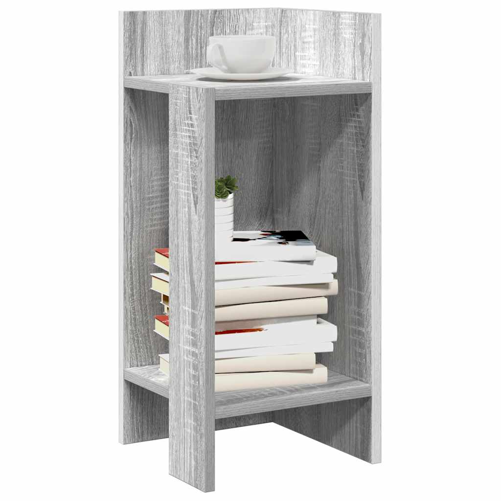 Sidebord 2 stk med hylle grå sonoma 25,5x27x60 cm