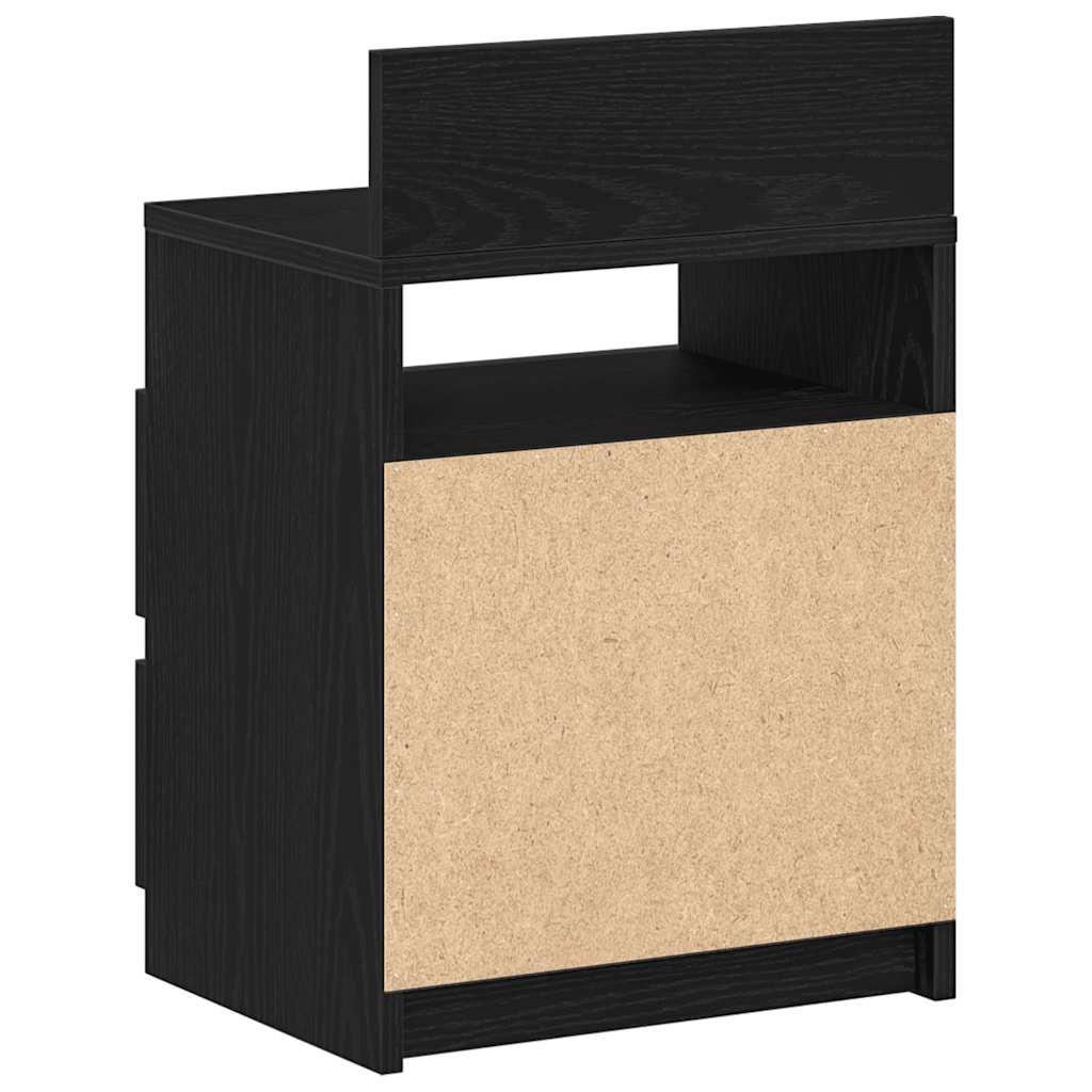 Nattbord 2 stk med 2 skuffer svart 40x33x60 cm