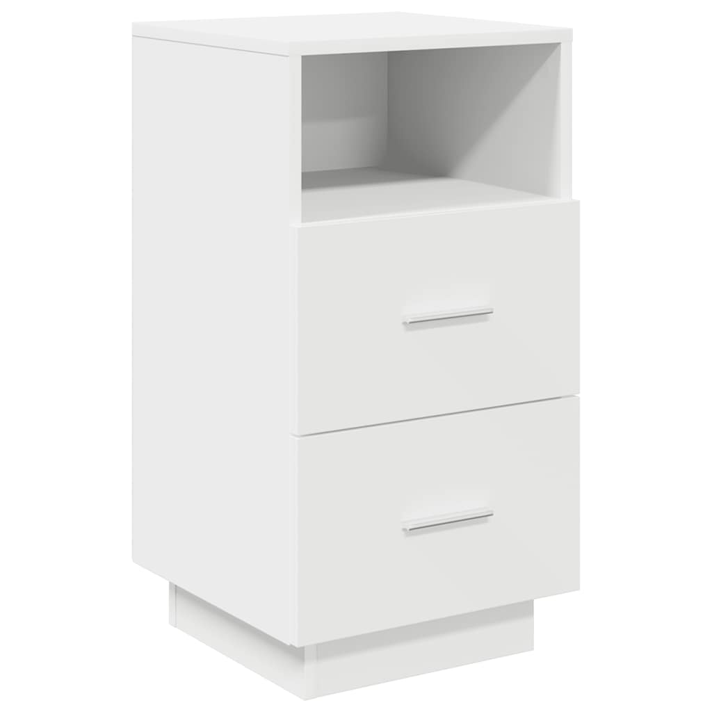 Nattbord 2 stk med 2 skuffer hvit 36x36x68 cm