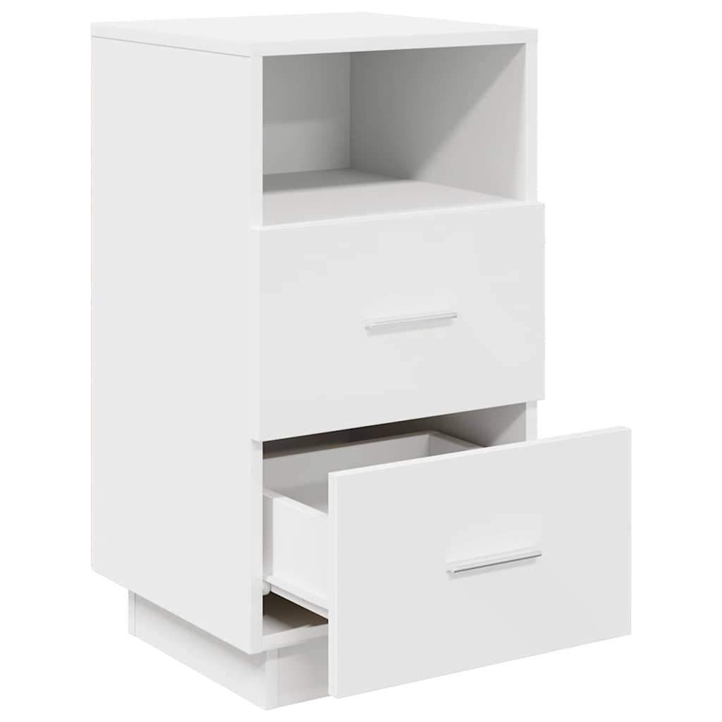 Nattbord 2 stk med 2 skuffer hvit 36x36x68 cm