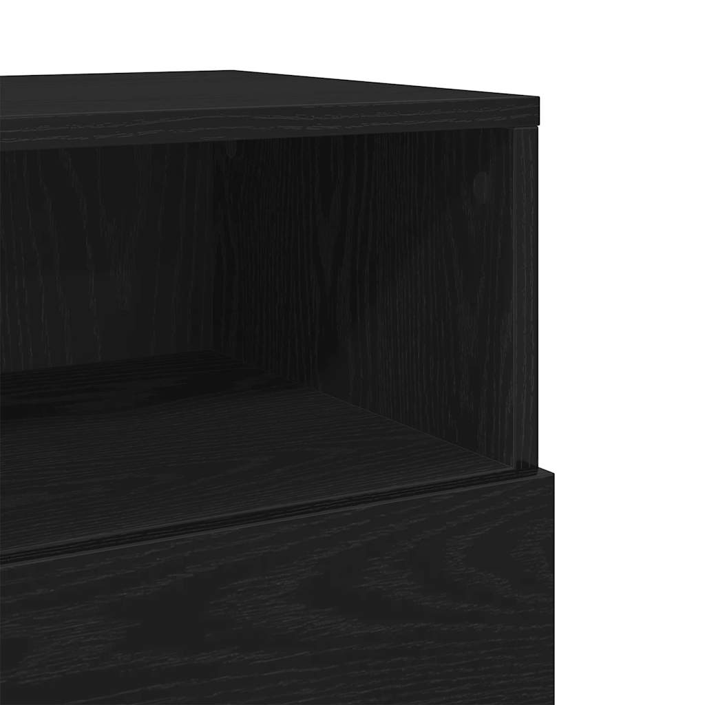 Nattbord 2 stk med 2 skuffer svart 36x36x68 cm