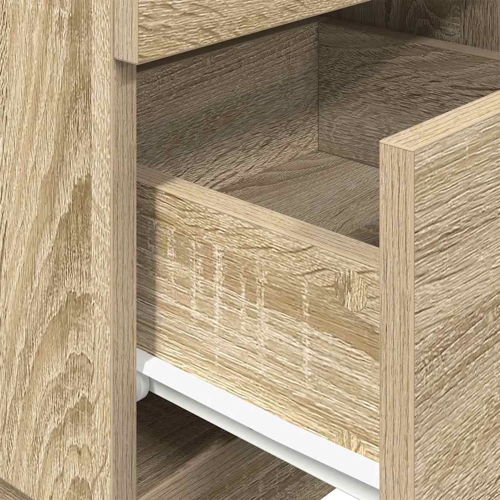 Nattbord 2 stk med 2 skuffer sonoma eik 36x36x68 cm vidaXL