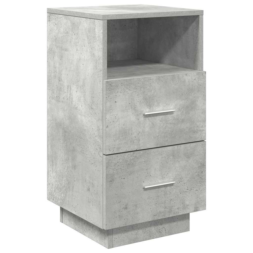 Nattbord 2 stk med 2 skuffer betonggrå 36x36x68 cm