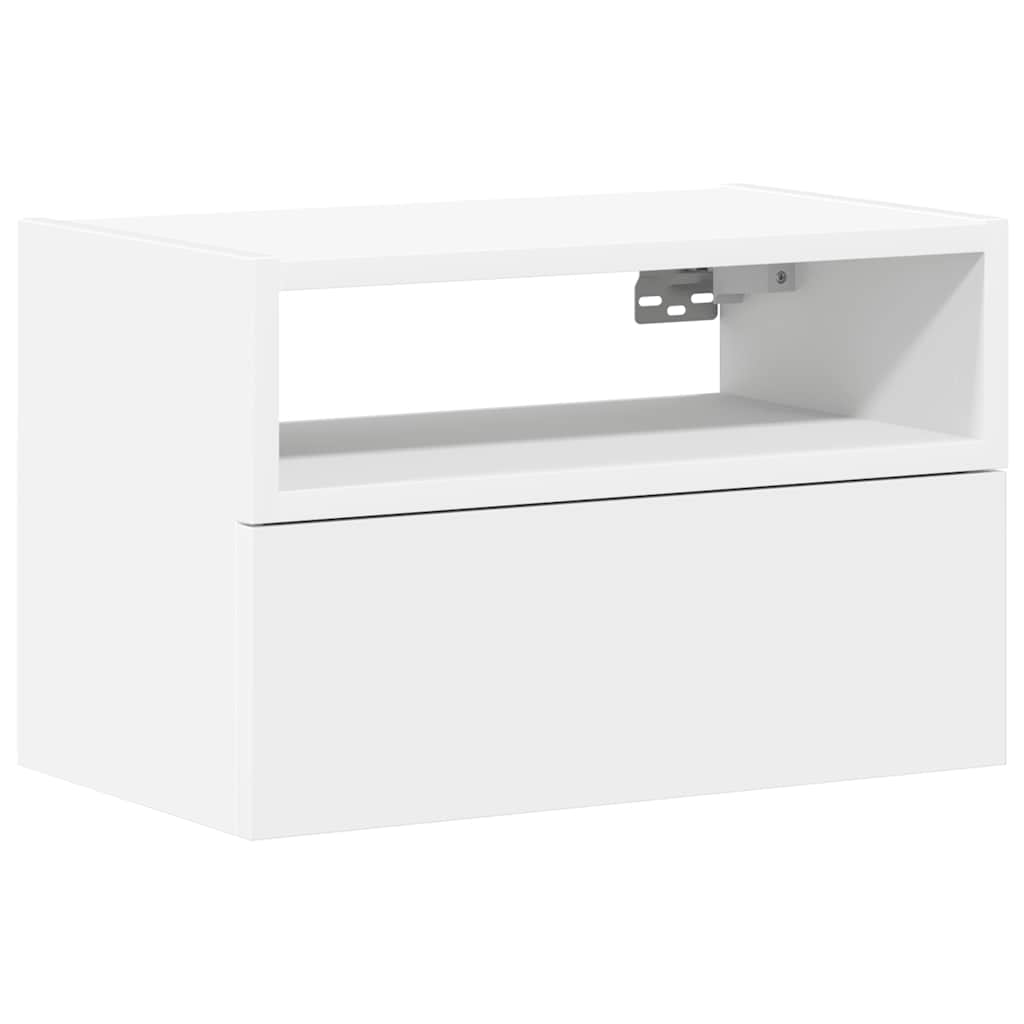 Veggmontert nattbord hvit 45x26x28,5 cm
