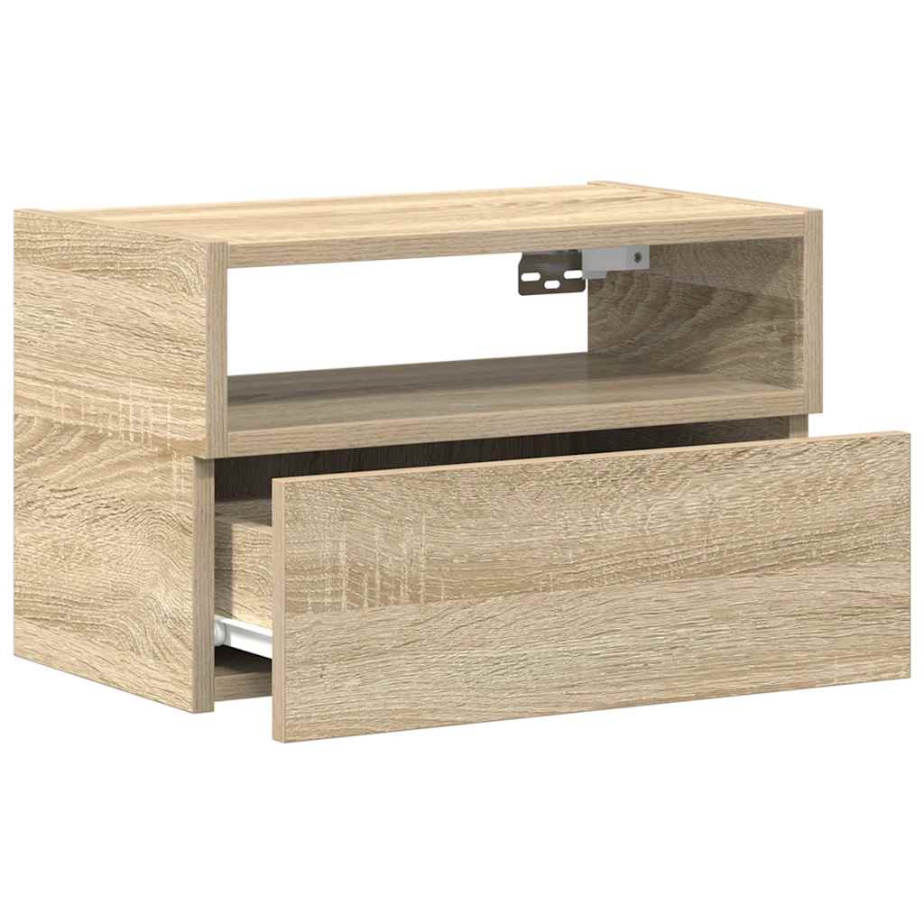 Veggmontert nattbord sonoma eik 45x26x28,5 cm