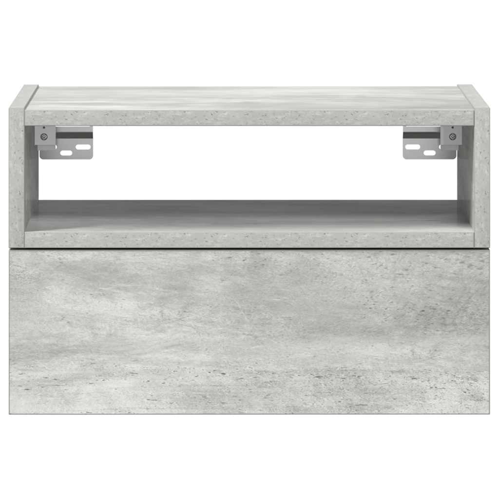 Veggmontert nattbord betonggrå 45x26x28,5 cm