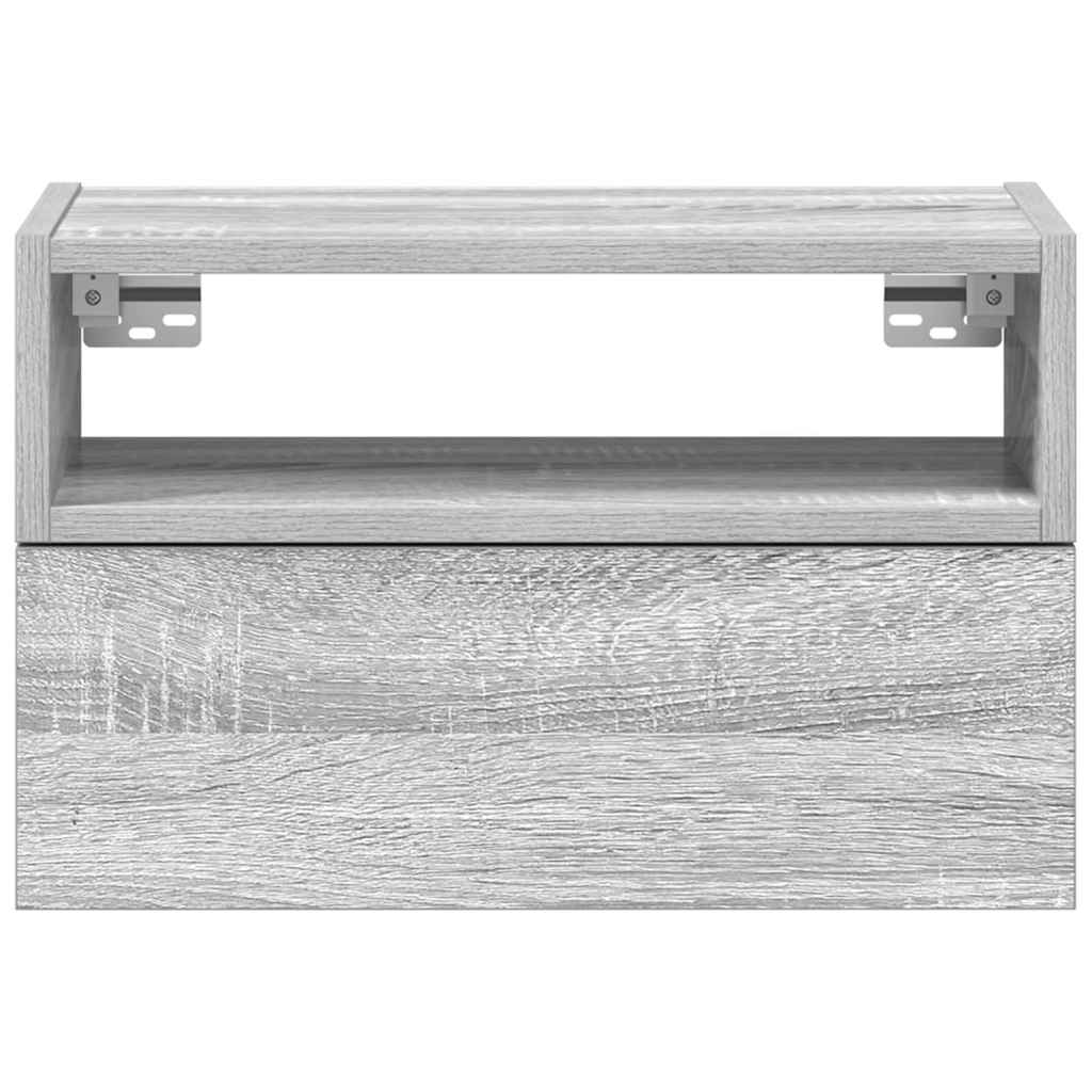 Veggmontert nattbord grå sonoma 45x26x28,5 cm