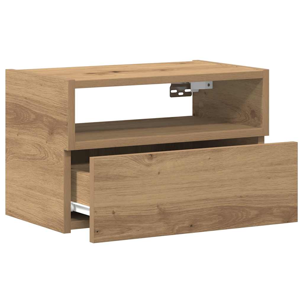 Veggmonterte nattbord 2 stk artisan eik 45x26x28,5 cm