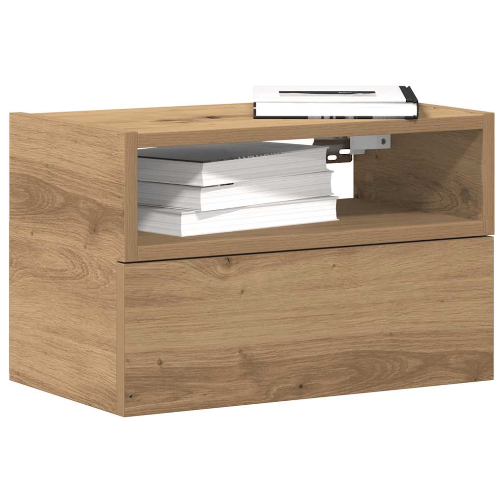 Veggmonterte nattbord 2 stk artisan eik 45x26x28,5 cm