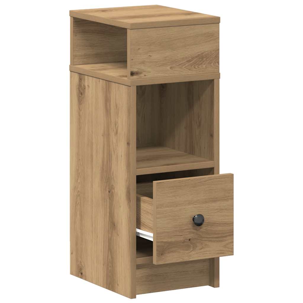 Nattbord 2 stk med skuff artisan eik 25x31x66 cm vidaXL
