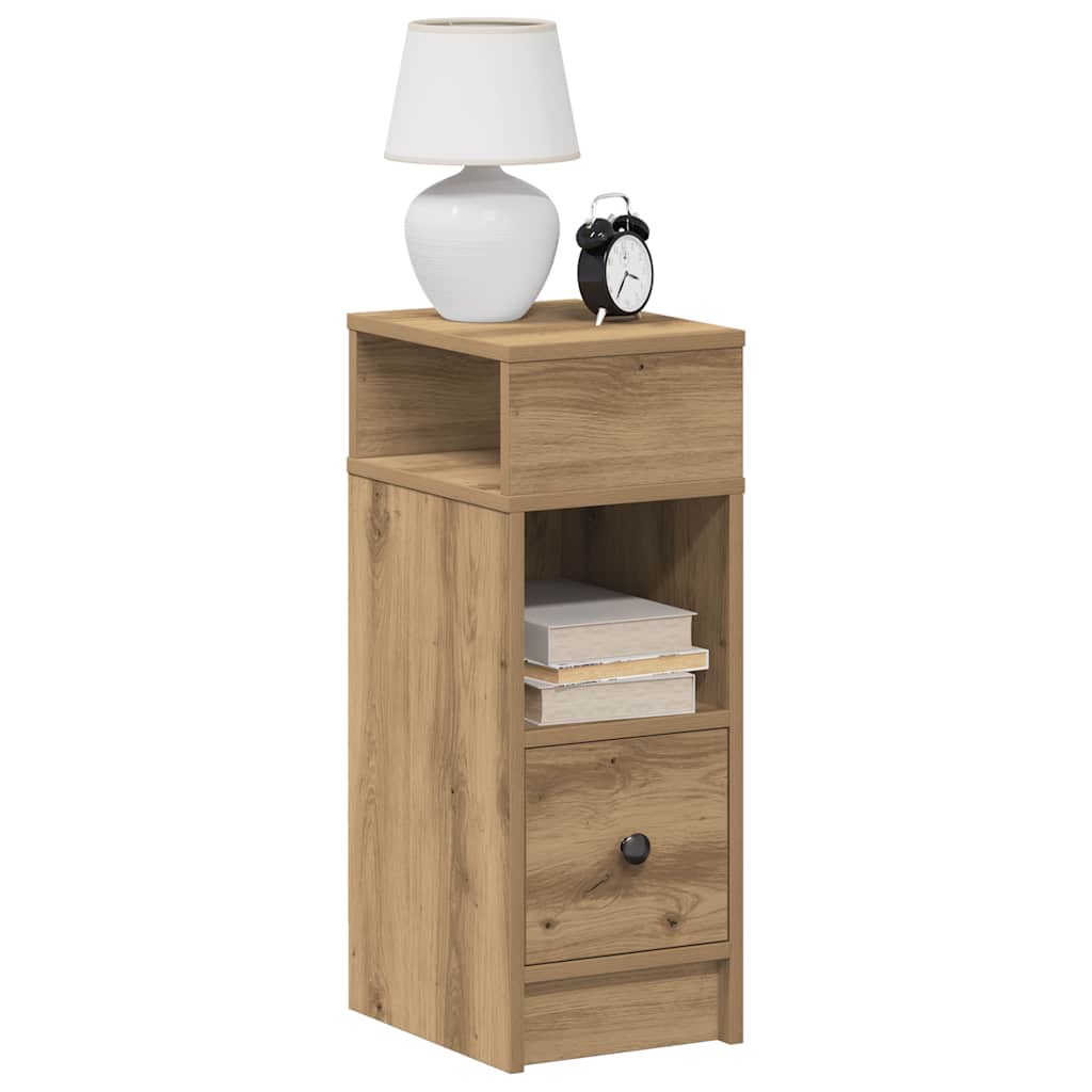 Nattbord 2 stk med skuff artisan eik 25x31x66 cm vidaXL