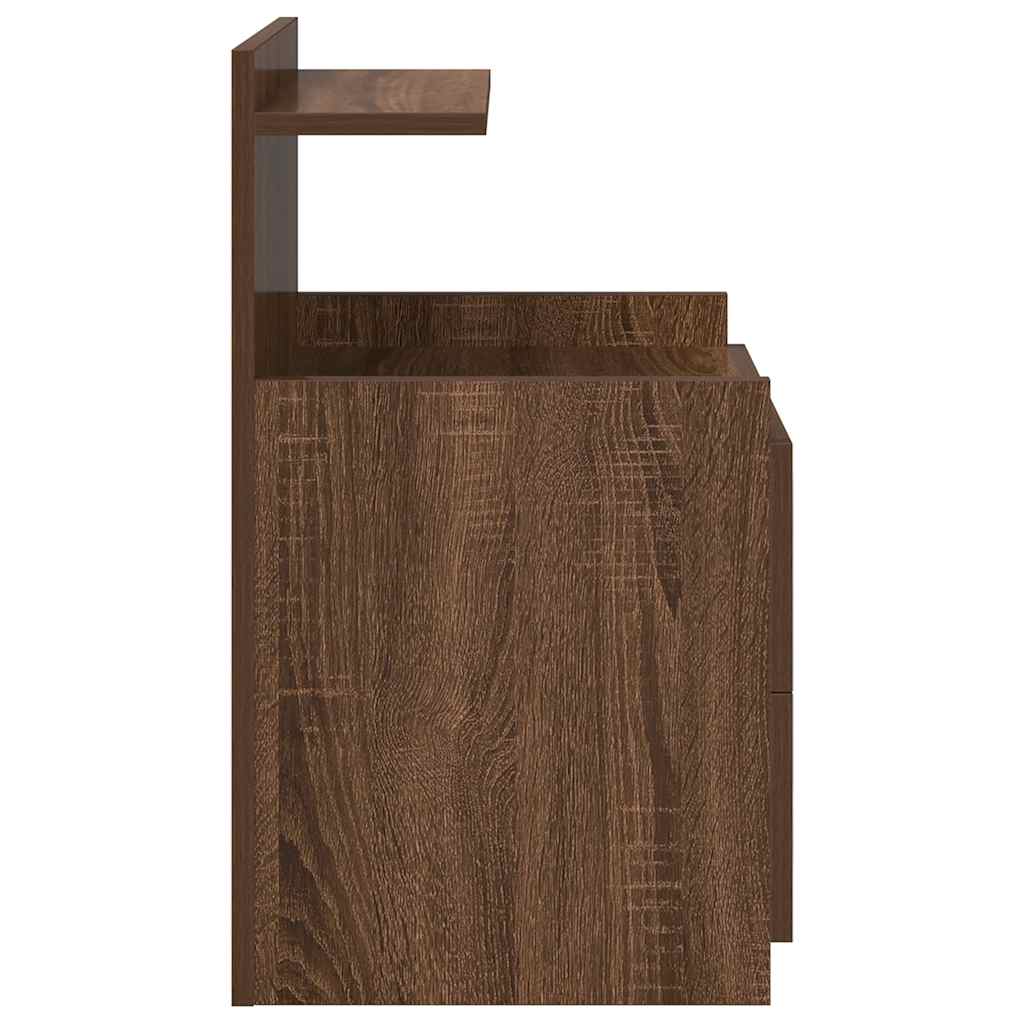 Nattbord 2 stk med 2 skuffer brun eik 40x36,5x62 cm
