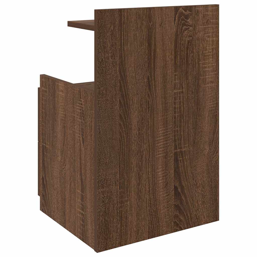 Nattbord 2 stk med 2 skuffer brun eik 40x36,5x62 cm