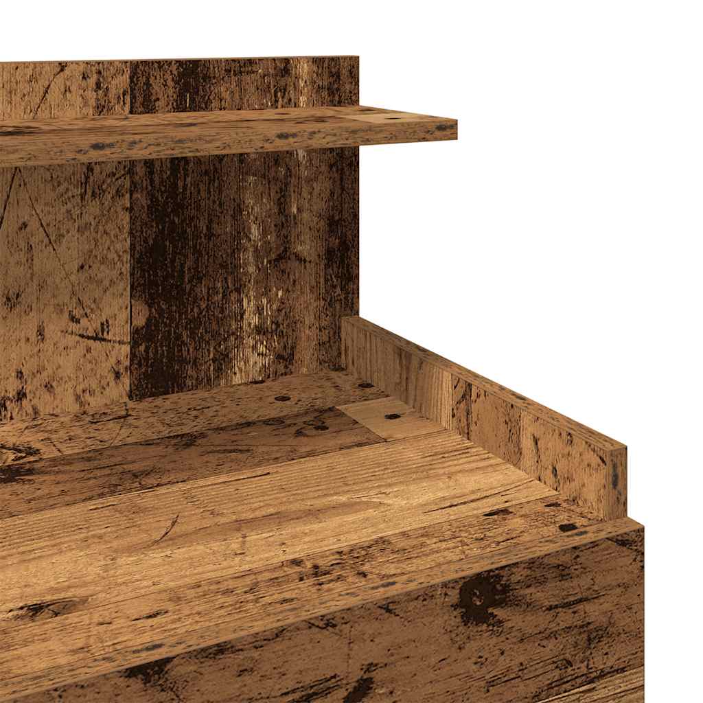 Nattbord 2 stk med 2 skuffer gammelt tre 40x36,5x62 cm