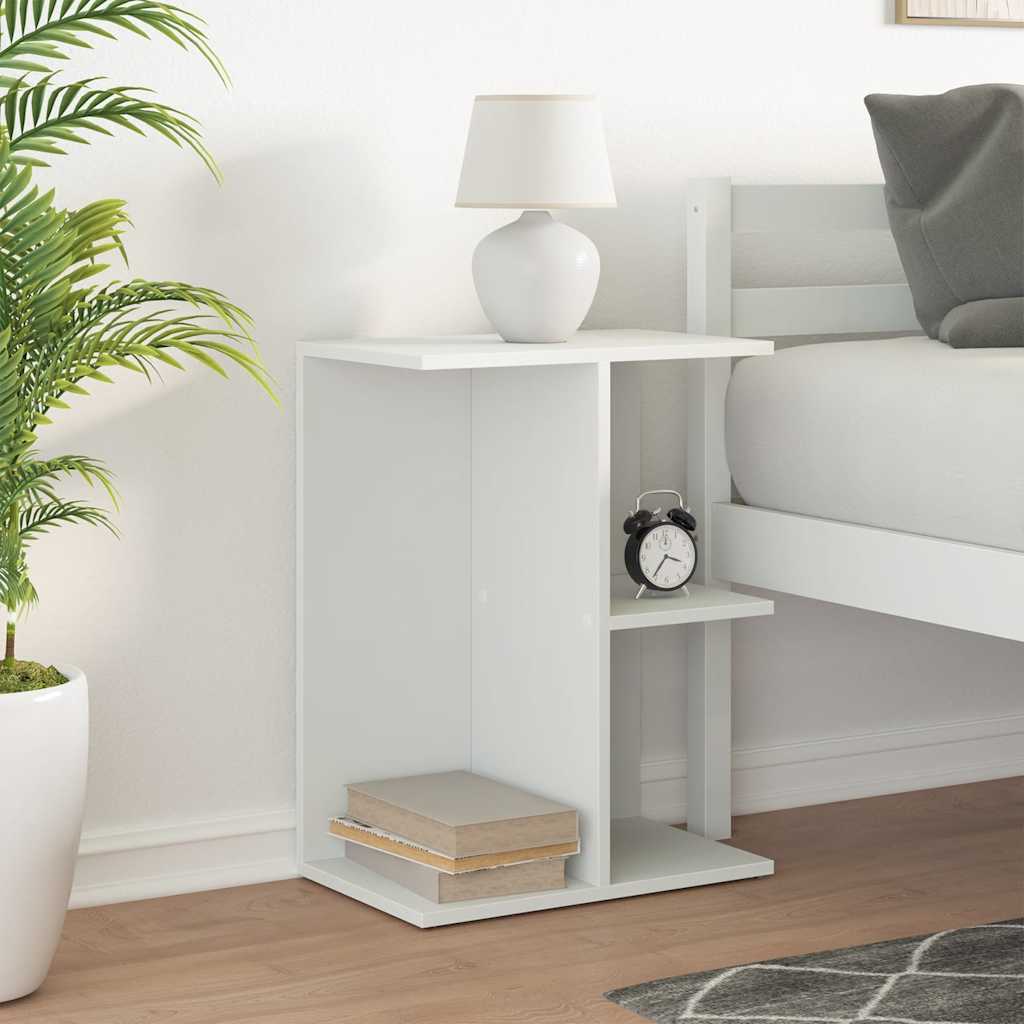 Nattbord hvit 46,5x29x61 cm konstruert tre