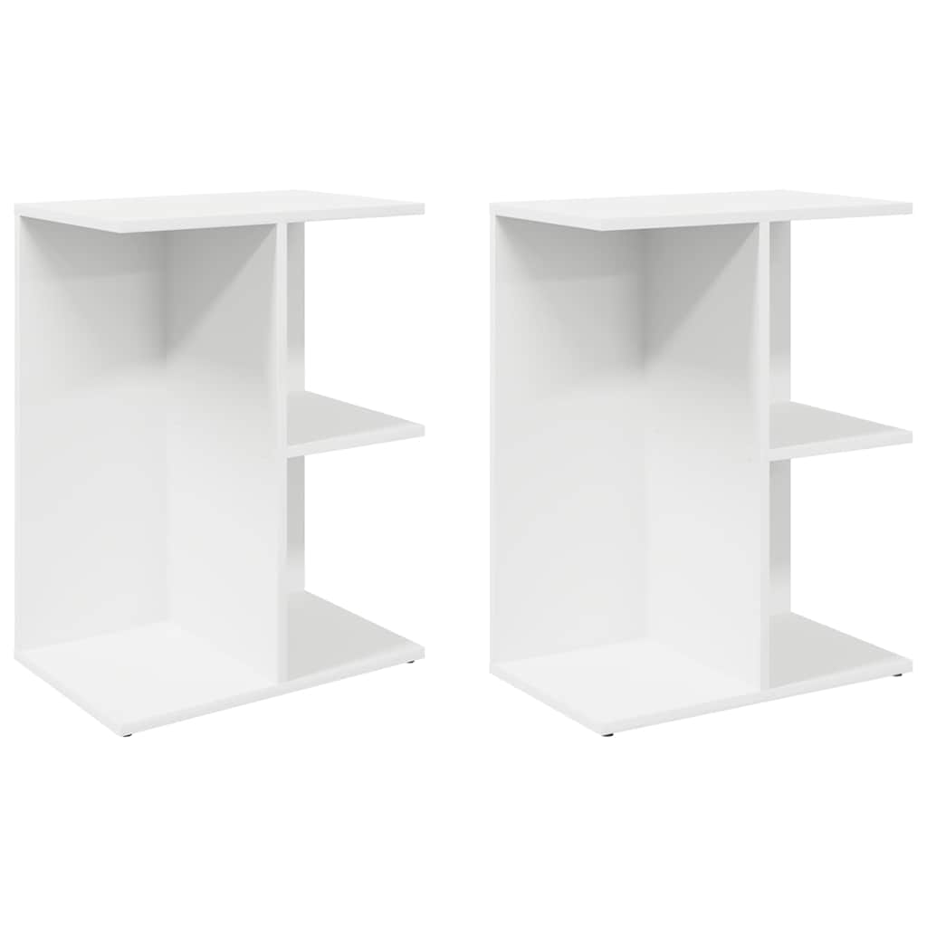 Nattbord 2 stk hvit 46,5x29x61 cm konstruert tre