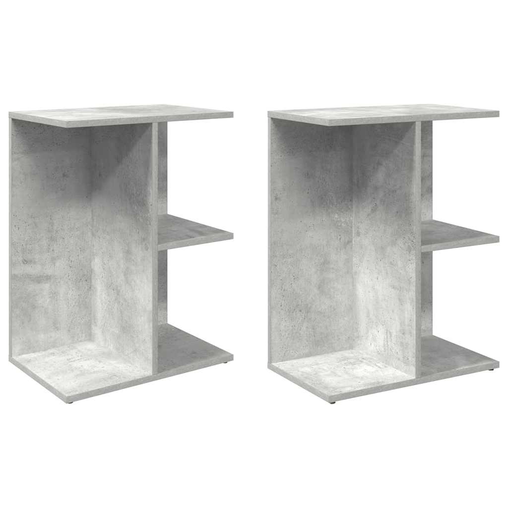 Nattbord 2 stk betonggrå 46,5x29x61 cm konstruert tre