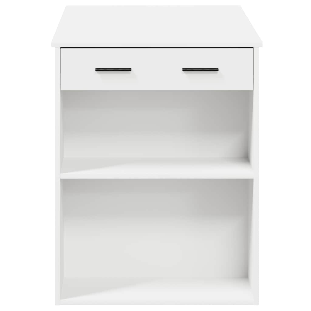 Skrivebord med skuff og hylle hvit 102x62x77,5cm konstruert tre