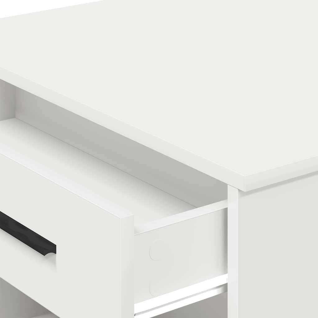 Skrivebord med skuff og hylle hvit 102x62x77,5cm konstruert tre
