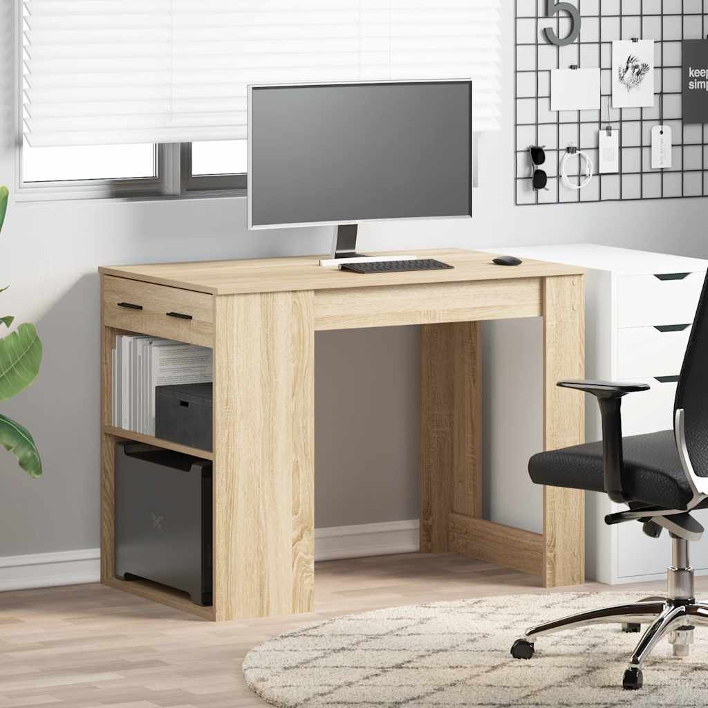 Skrivebord med skuff og hylle 102x62x77,5 cm konstruert tre