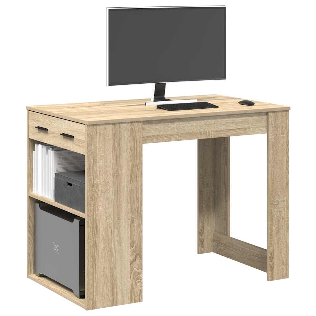 Skrivebord med skuff og hylle 102x62x77,5 cm konstruert tre