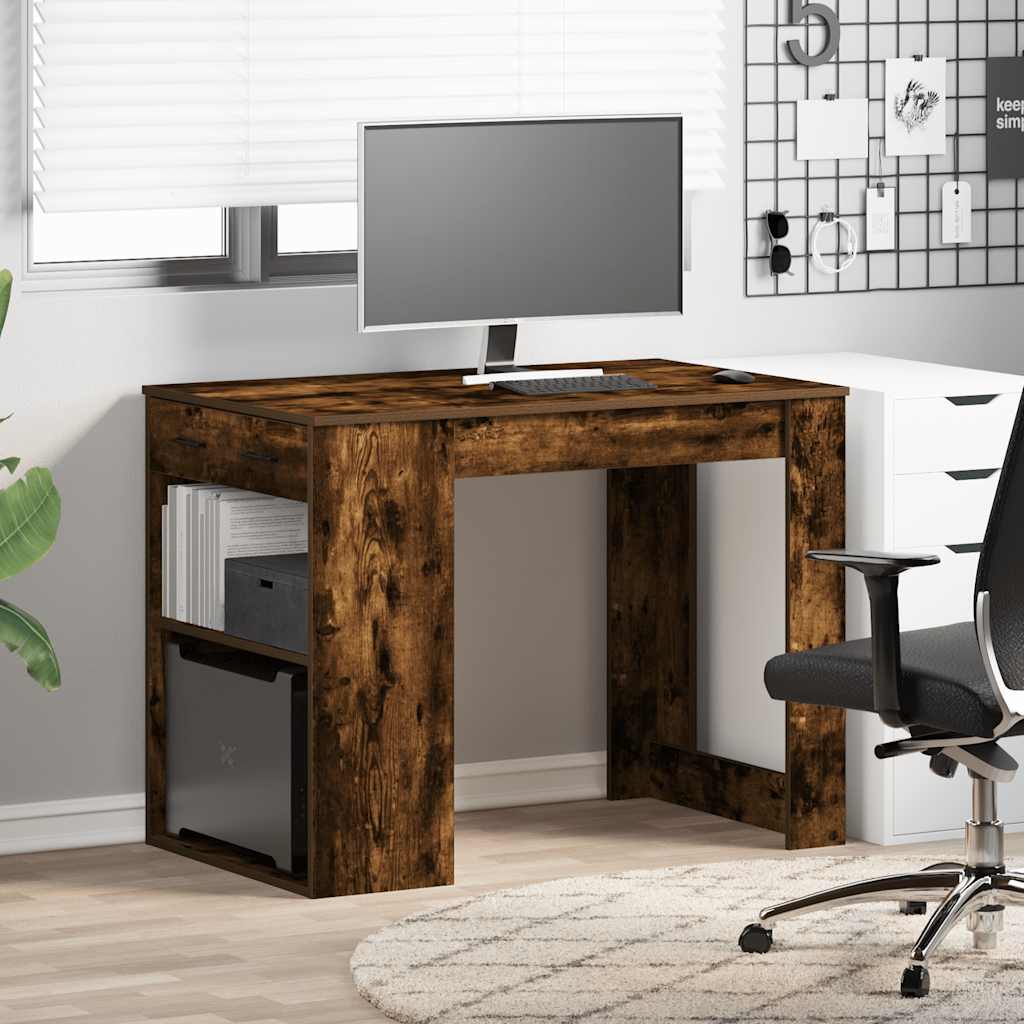 Skrivebord med skuff og hylle 102x62x77,5 cm konstruert tre