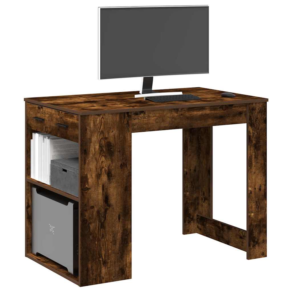 Skrivebord med skuff og hylle 102x62x77,5 cm konstruert tre
