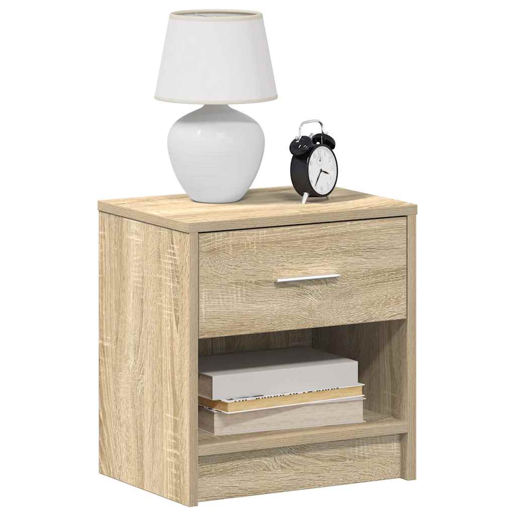 Nattbord 2 stk med skuff sonoma eik 39x28x41 cm vidaXL