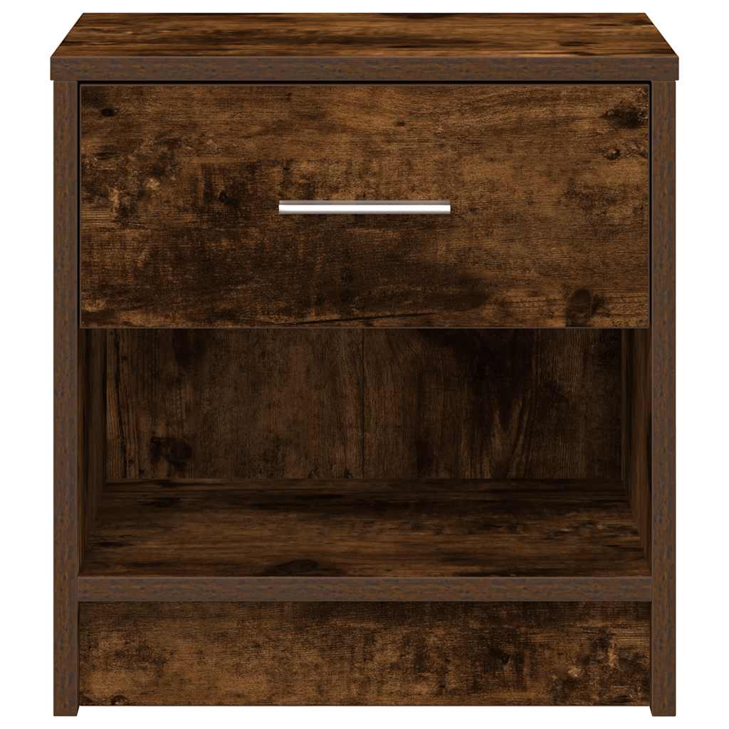 Nattbord 2 stk med skuff røkt eik 39x28x41 cm