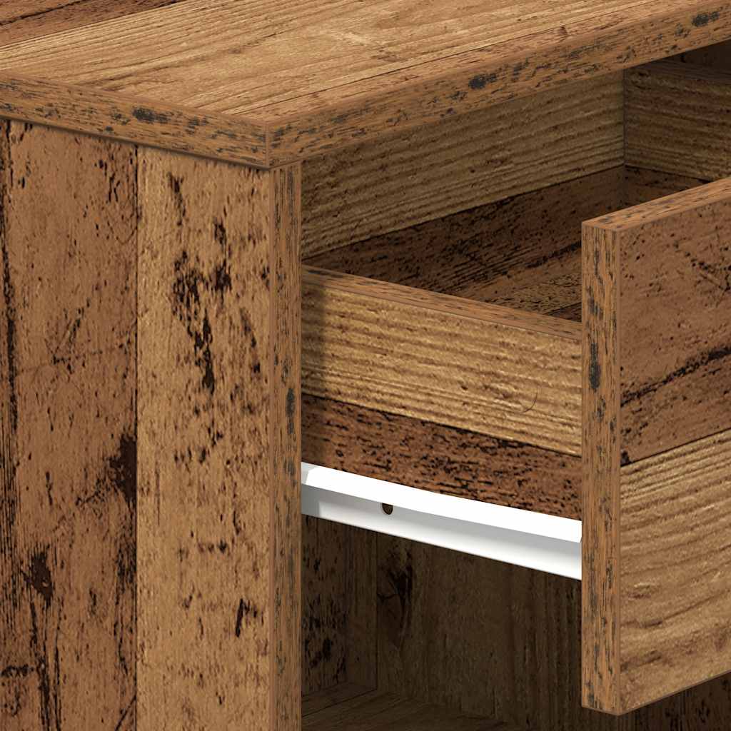 Nattbord 2 stk med skuff gammelt tre 39x28x41 cm vidaXL