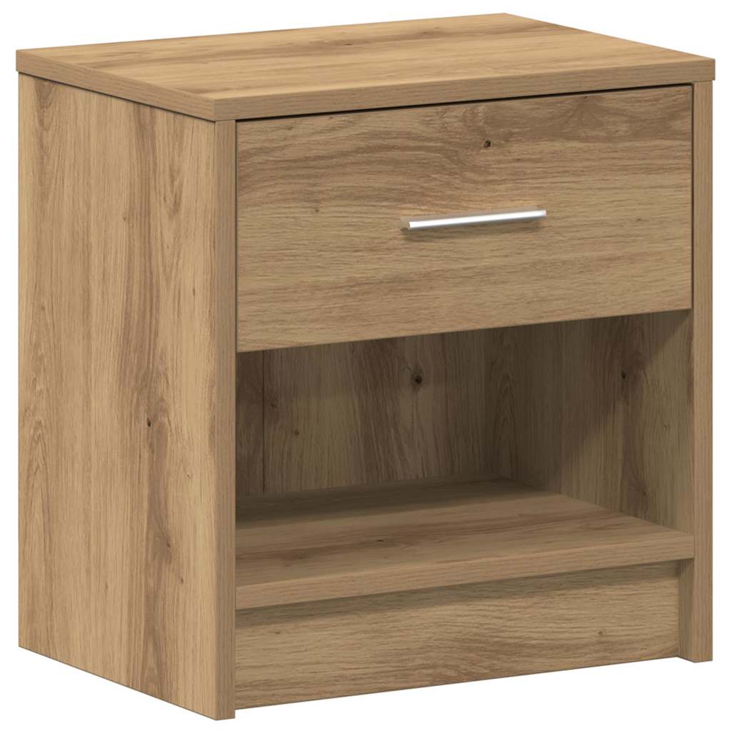 Nattbord med skuff artisan eik 39x28x41 cm vidaXL