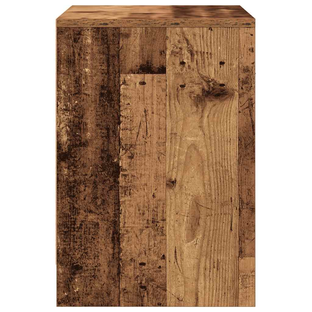 Nattbord 2 stk med skuff gammelt tre 40x34x50 cm