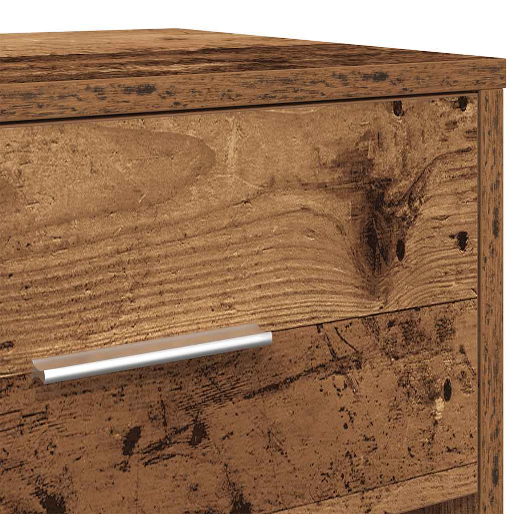 Nattbord 2 stk med skuff gammelt tre 40x34x50 cm