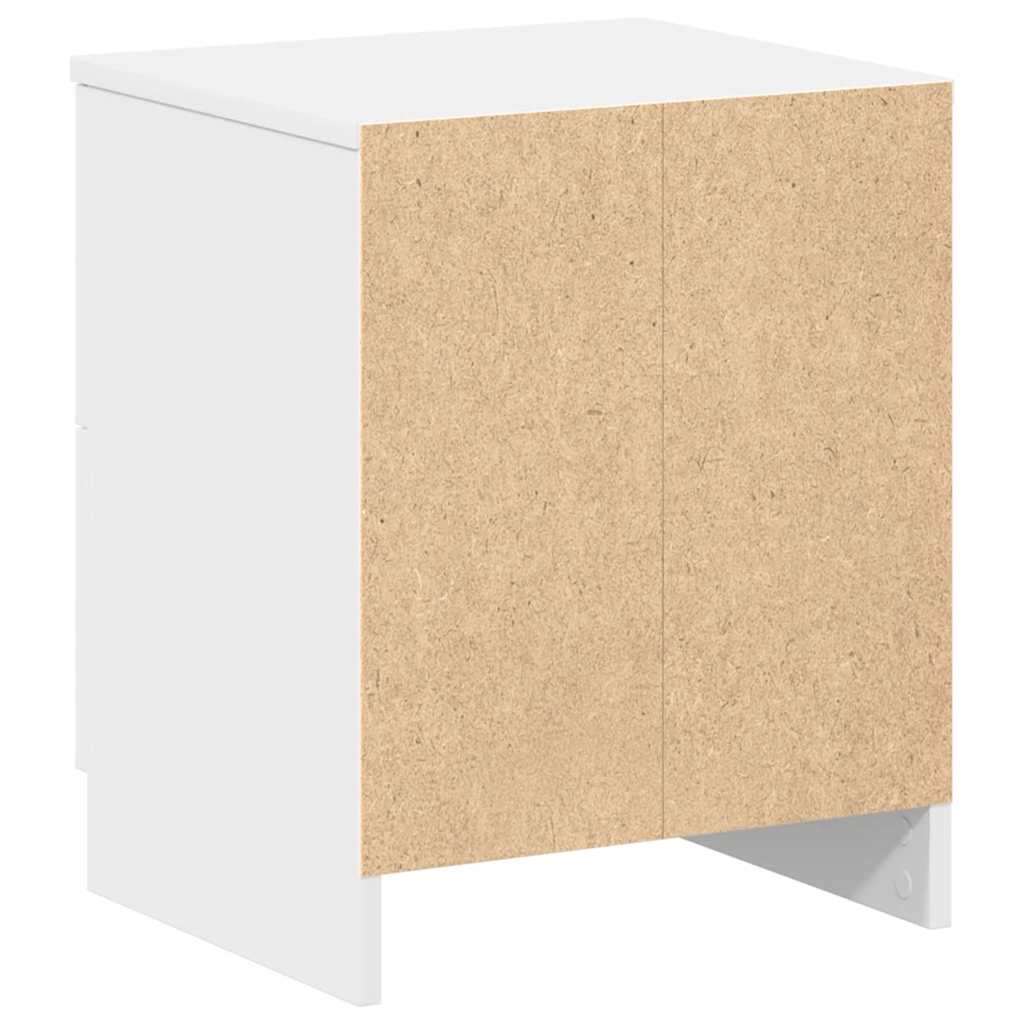 Nattbord 2 stk med 2 skuffer hvit 40x36x50 cm