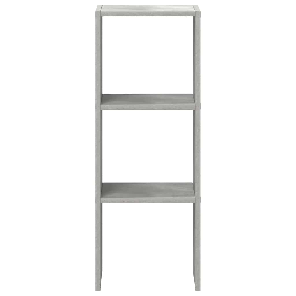 Bokhylle stablebar betong grå 30x30x80 cm konstruert tre