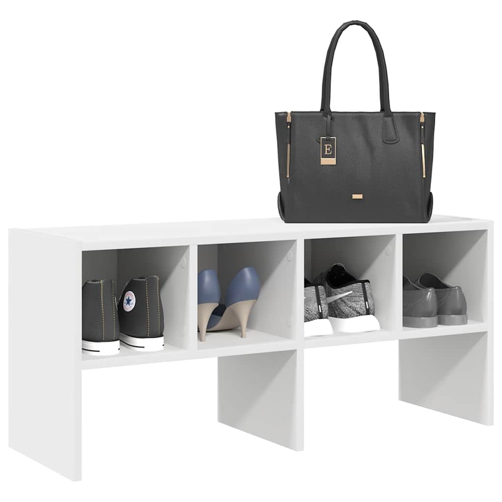 Skostativ stablebar hvit 89,5x30x40 cm