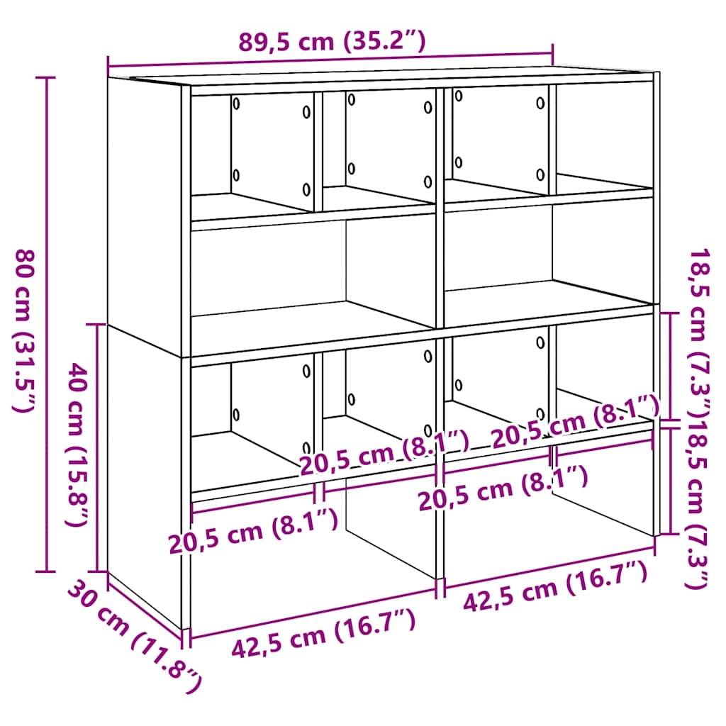 Skostativer 2 stk stablebar betonggrå 89,5x30x40 cm