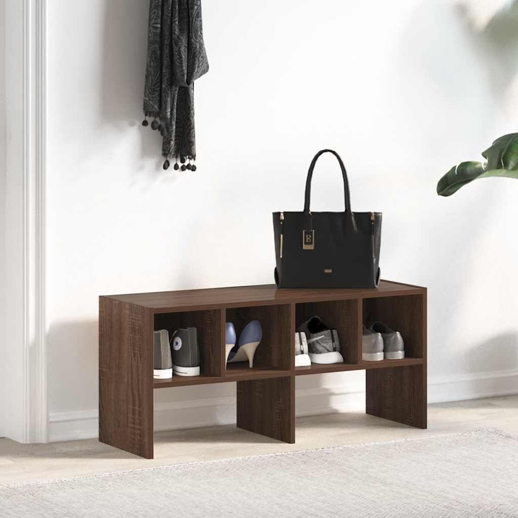 Skostativ stablebar brun eik 89,5x30x40 cm