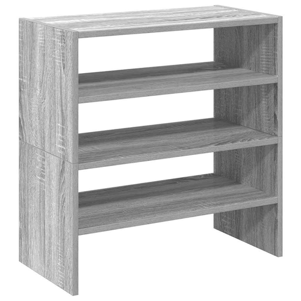 Skostativer 2 stk stablebar grå sonoma 60x30x30,5 cm