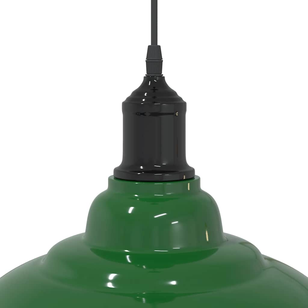 Pendellampe høydejusterbar E27 glans grønn Ø 31 cm metall