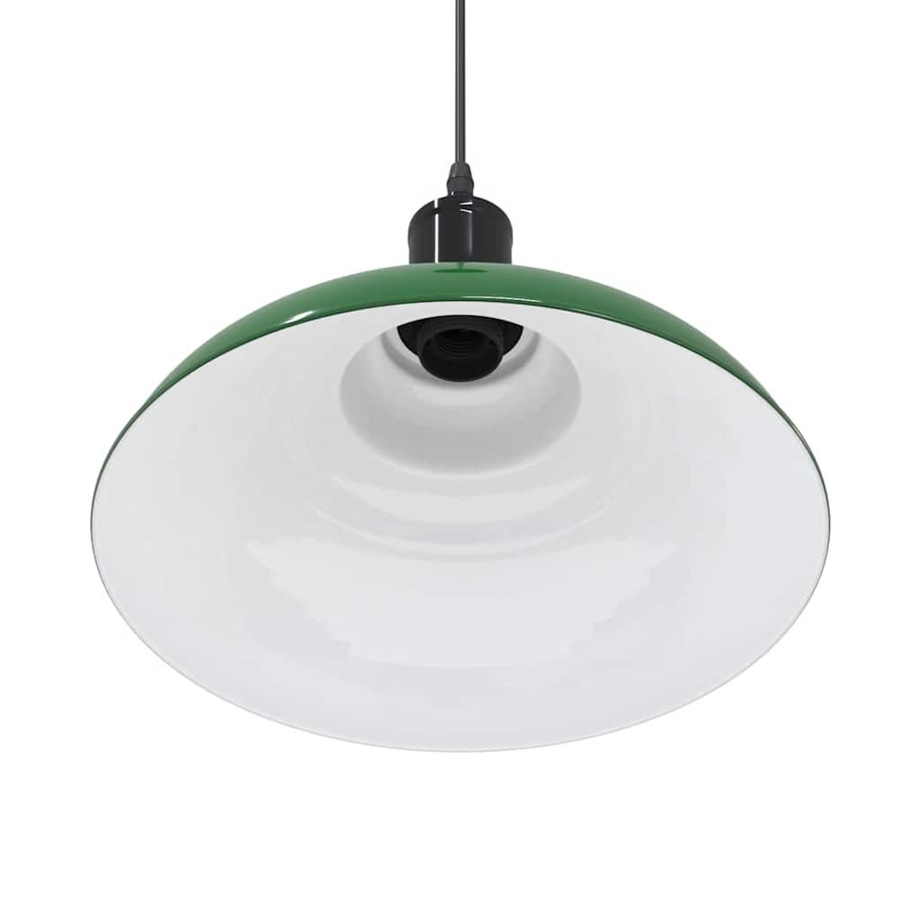 Pendellampe høydejusterbar E27 glans grønn Ø 31 cm metall