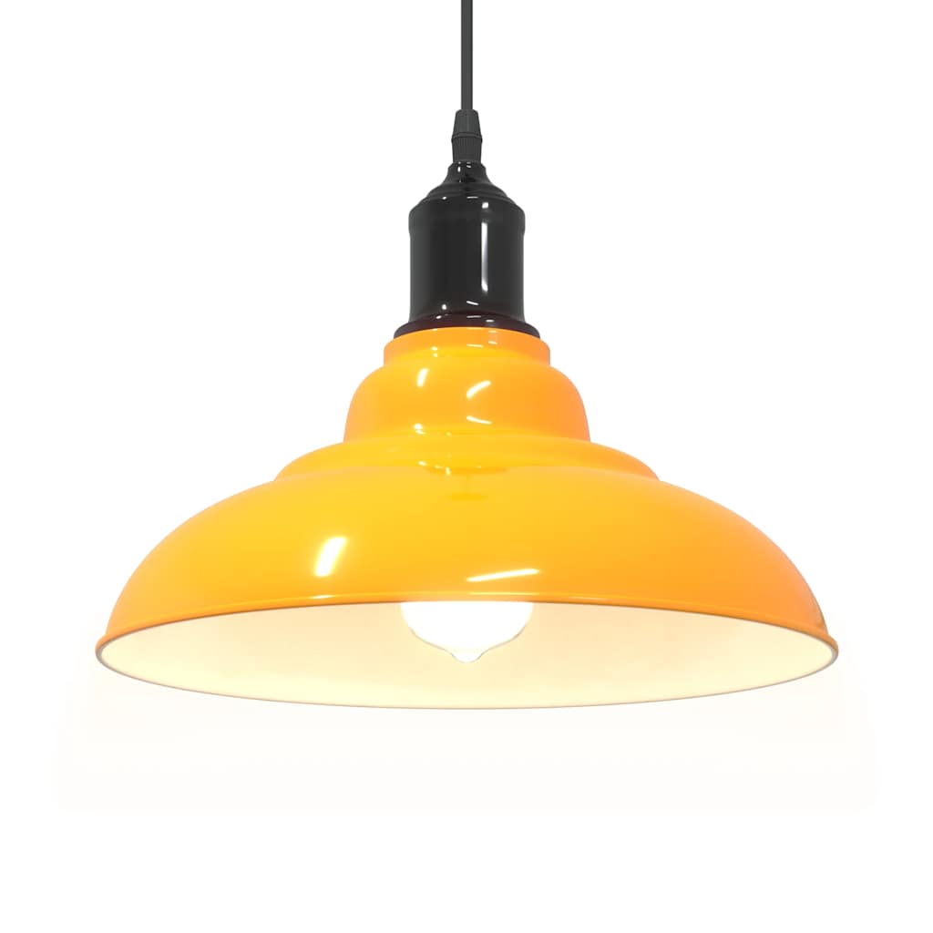 Pendellampe høydejusterbar E27 glans gul Ø 31 cm metall