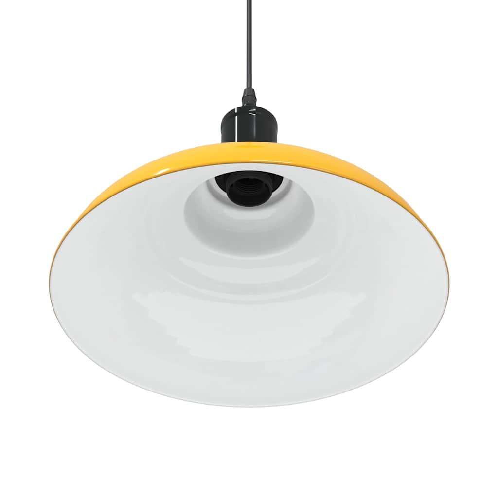 Pendellampe høydejusterbar E27 glans gul Ø 31 cm metall
