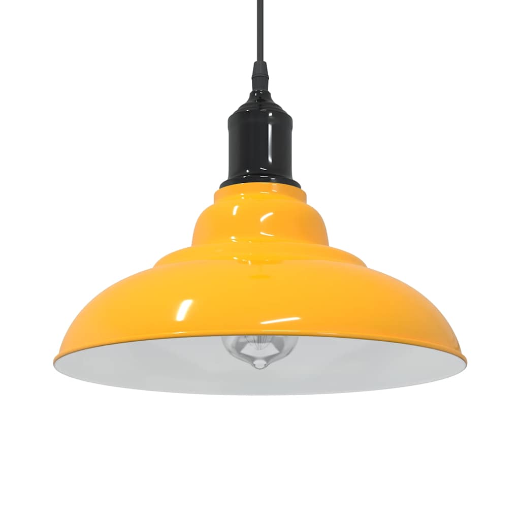 Pendellampe høydejusterbar E27 glans gul Ø 31 cm metall