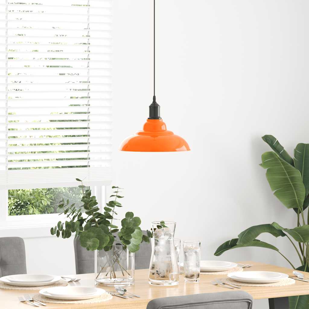 Pendellampe høydejusterbar E27 glans oransje Ø 31 cm metall