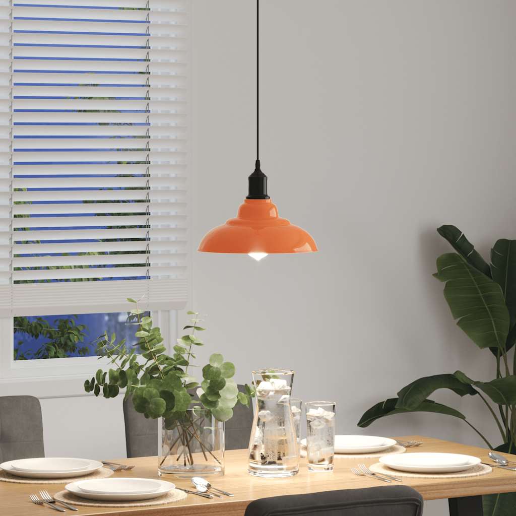 Pendellampe høydejusterbar E27 glans oransje Ø 31 cm metall