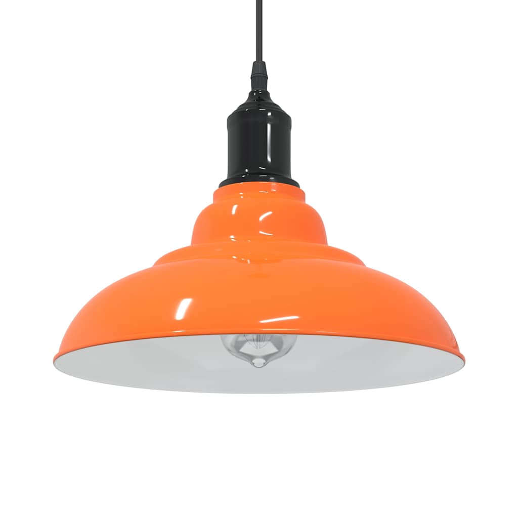 Pendellampe høydejusterbar E27 glans oransje Ø 31 cm metall