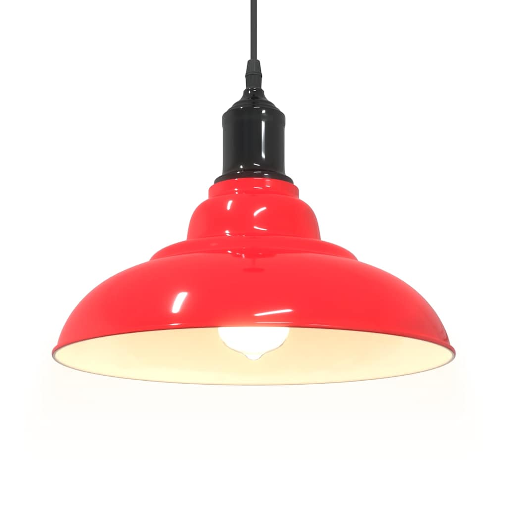 Pendellampe høydejusterbar E27 glans rød Ø 31 cm metall vidaXL