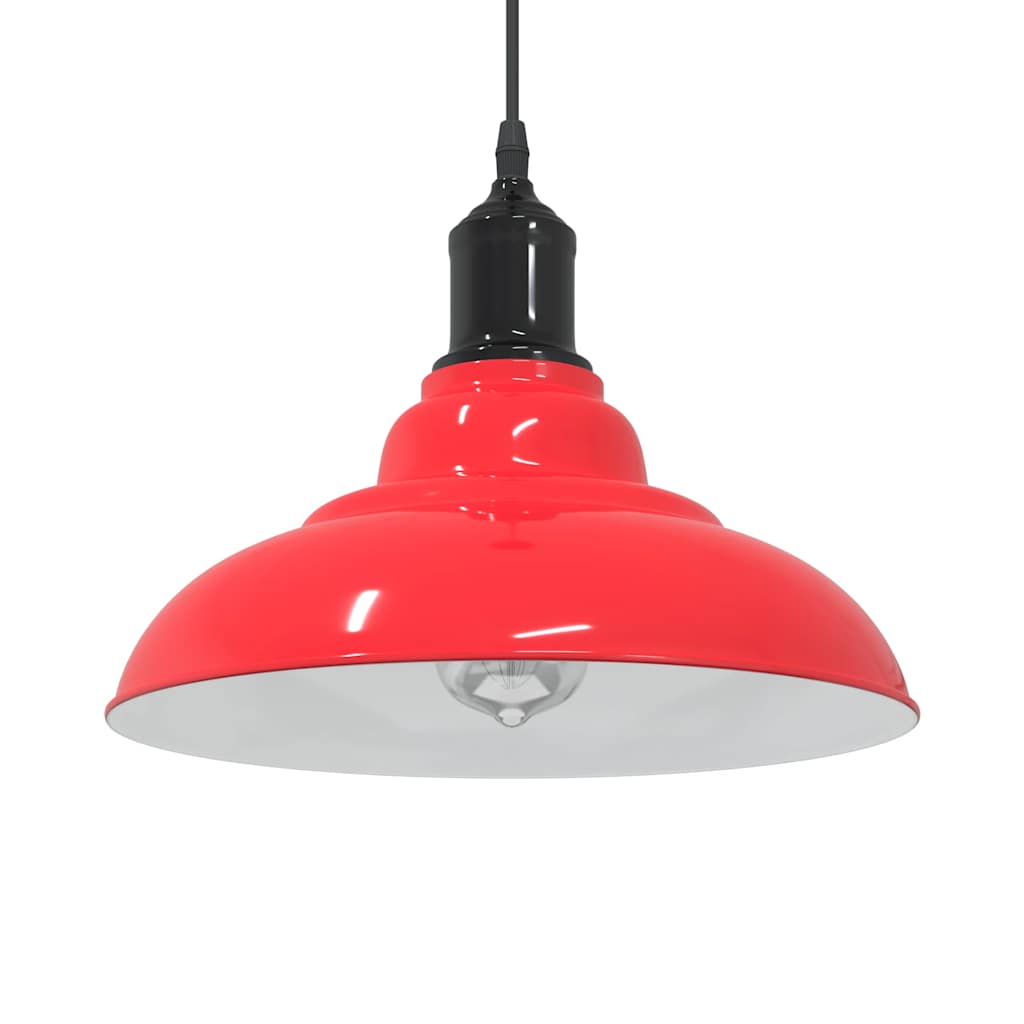 Pendellampe høydejusterbar E27 glans rød Ø 31 cm metall vidaXL