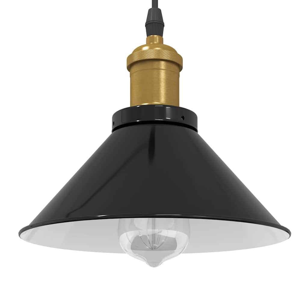 Pendellampe høydejusterbar E27 glans svart Ø 22 cm metall